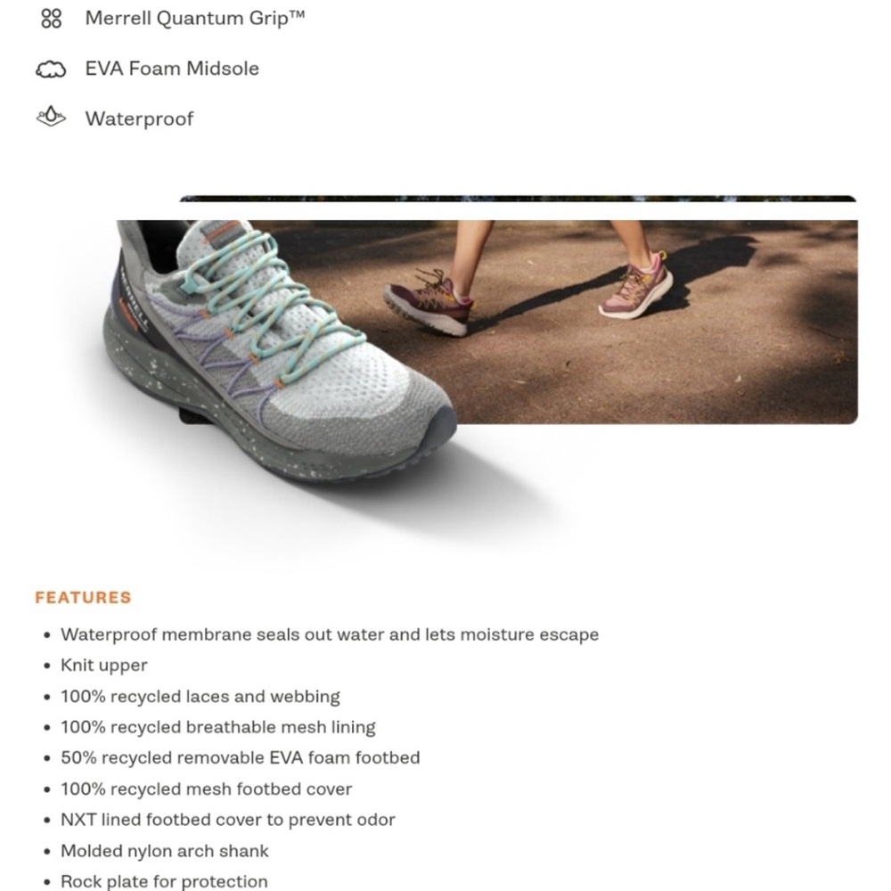 LIMITED EDITION Merrell x Sweaty Betty Collab Bravada 2 Waterproof Hiking Shoe - Picture 7 of 16
